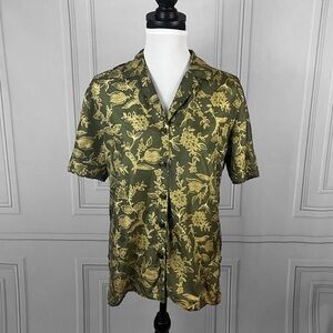 Vintage floral silk top